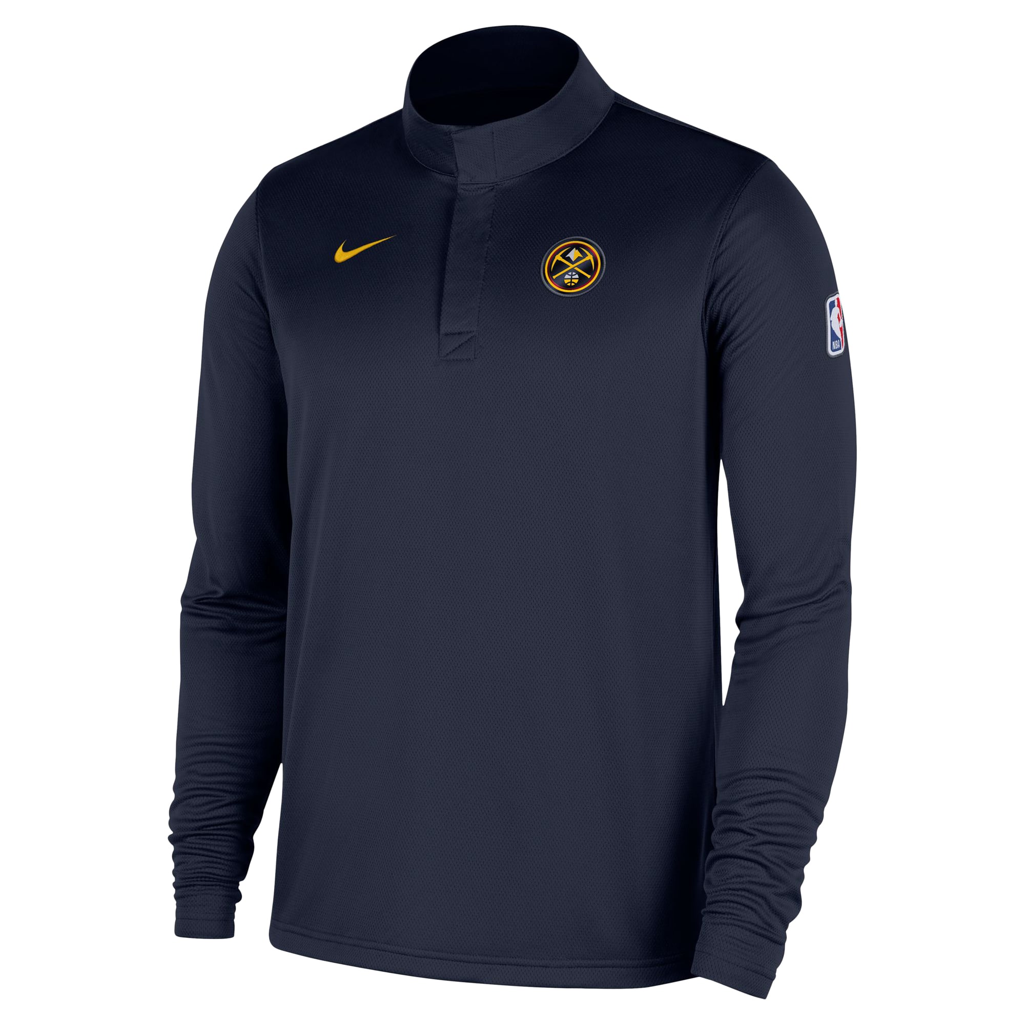 Haut Nike Denver Nuggets Authentic Coaches à quart de zip Dri-FIT pour homme, bleu marine