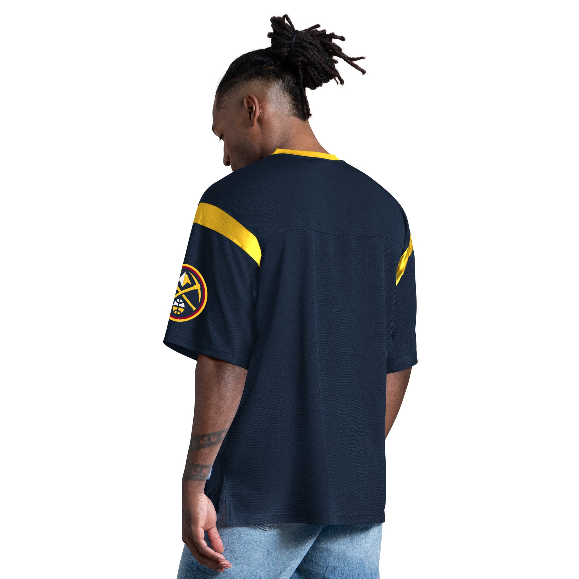 T-shirt à col en V Starter Navy Denver Nuggets pour homme