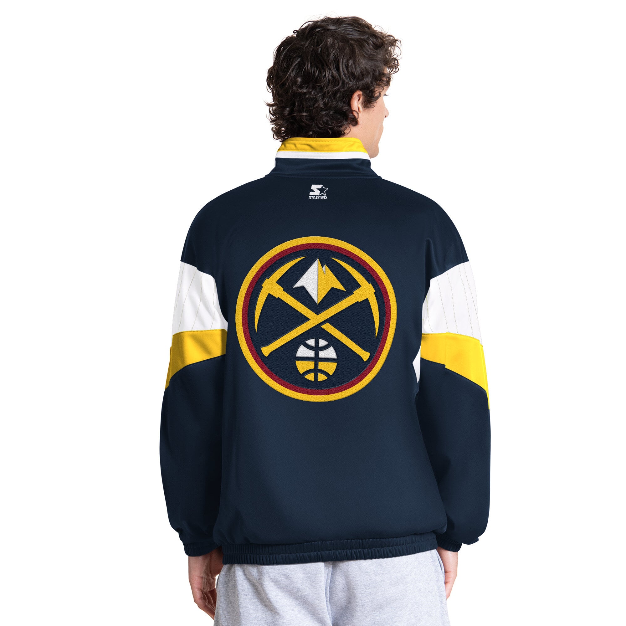 Veste de survêtement zippée Starter Navy Denver Nuggets Legacy pour homme