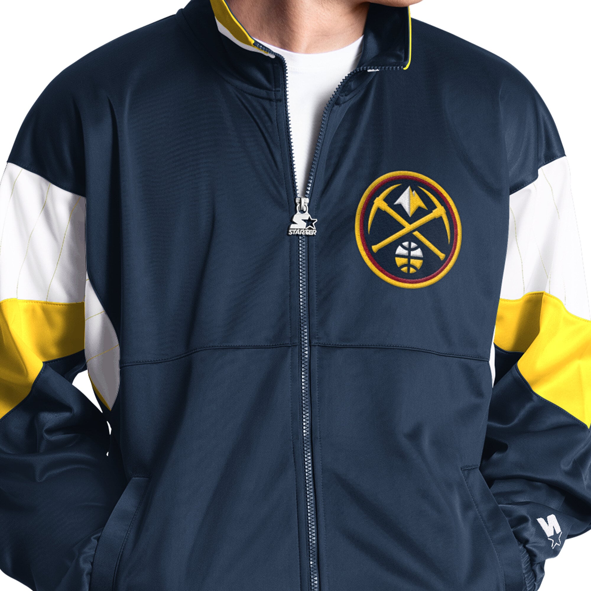 Veste de survêtement zippée Starter Navy Denver Nuggets Legacy pour homme
