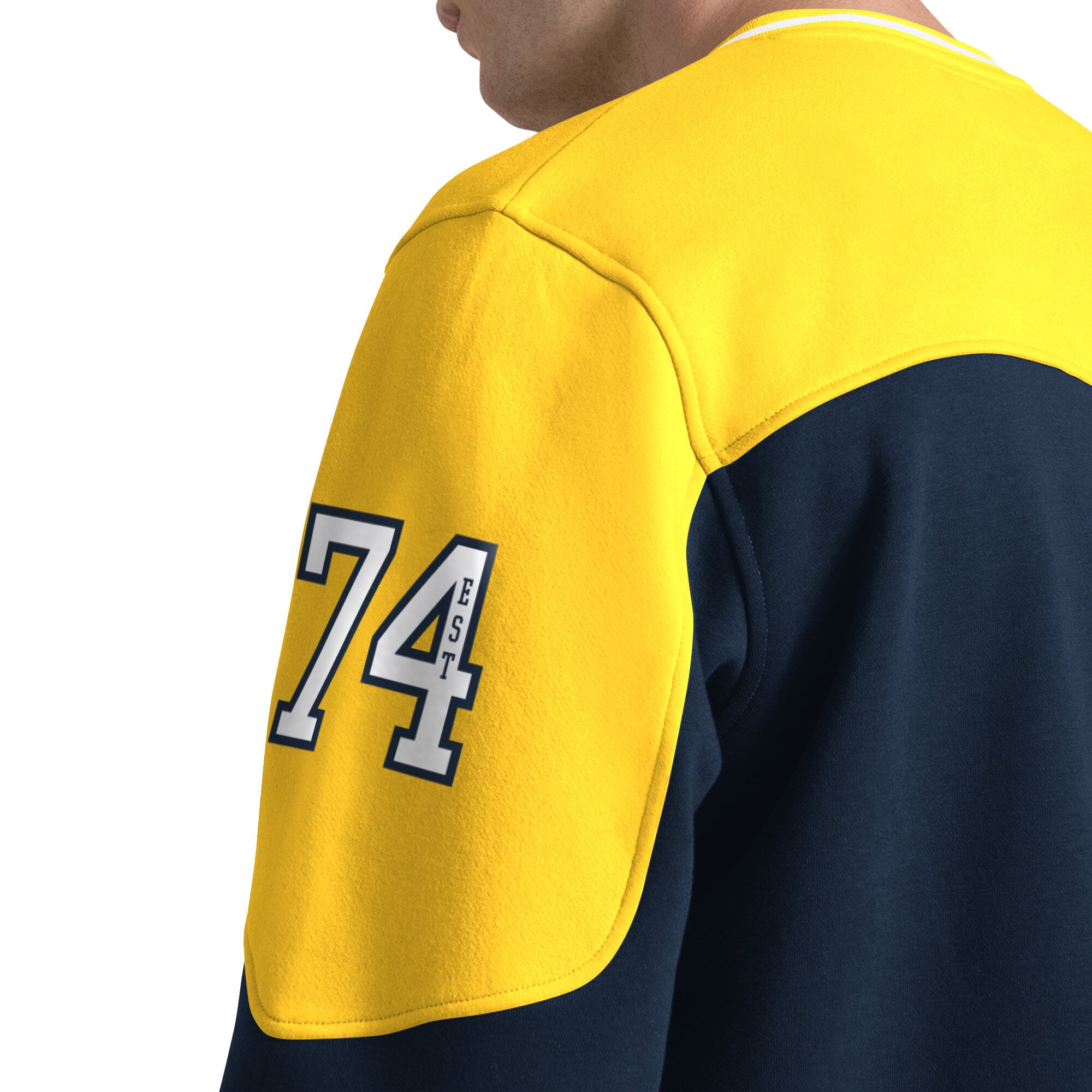 T-shirt à manches longues et col en V Starter Navy Denver Nuggets Puck Drop pour homme