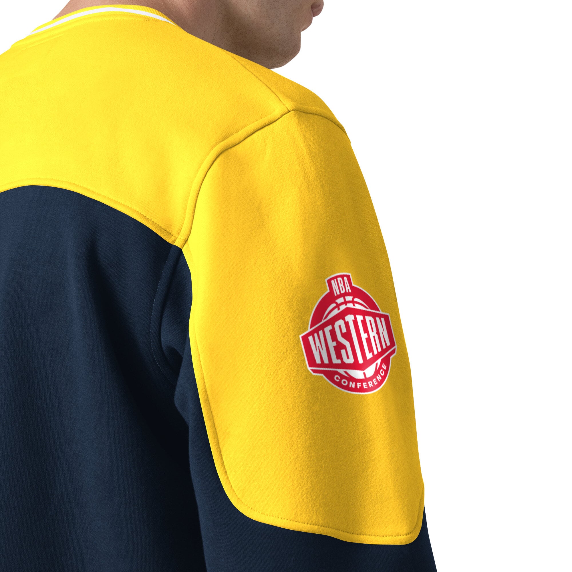T-shirt à manches longues et col en V Starter Navy Denver Nuggets Puck Drop pour homme