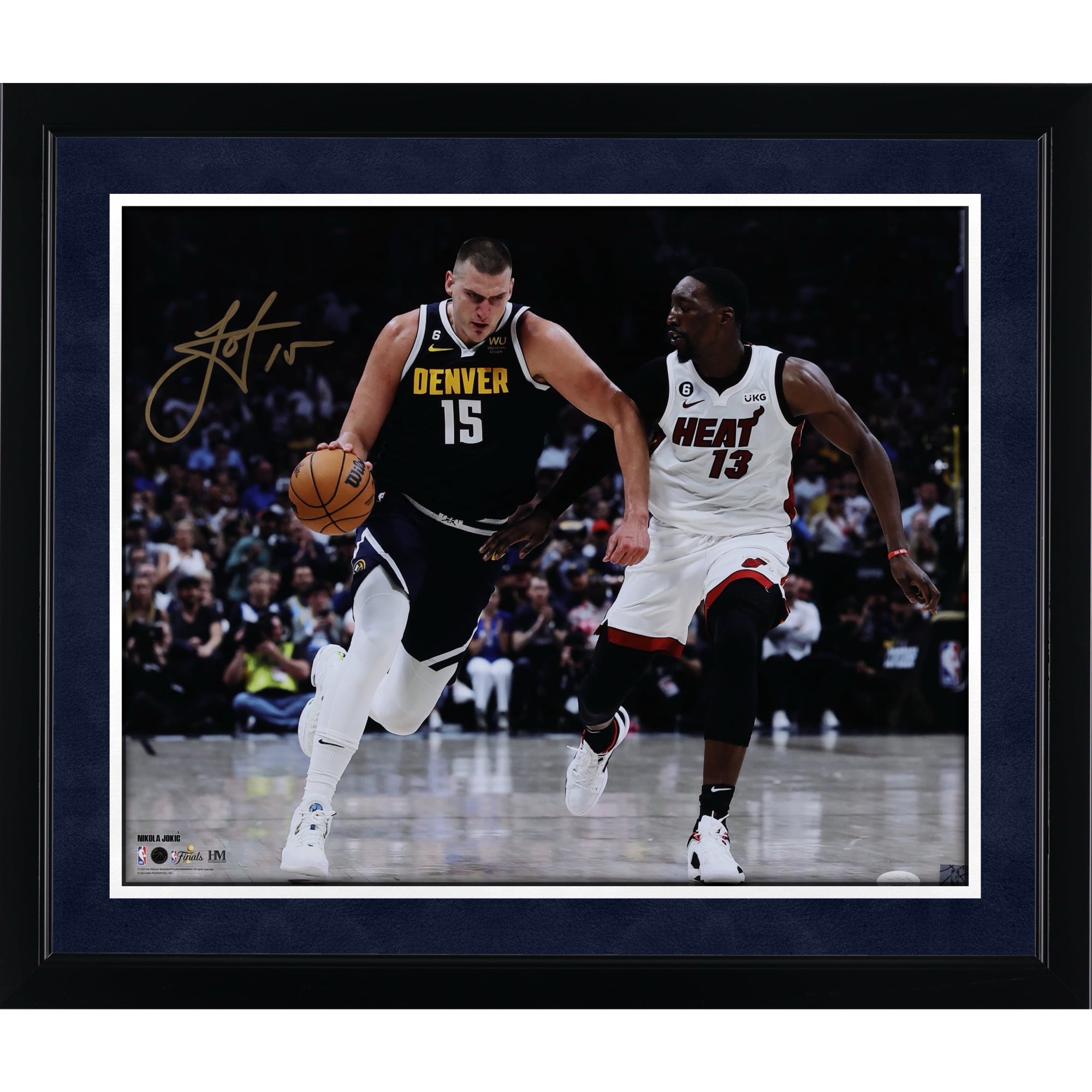 Nikola Jokic Denver Nuggets Autographed 16" x 20" Driving vs. Miami Heat Photograph - JSA