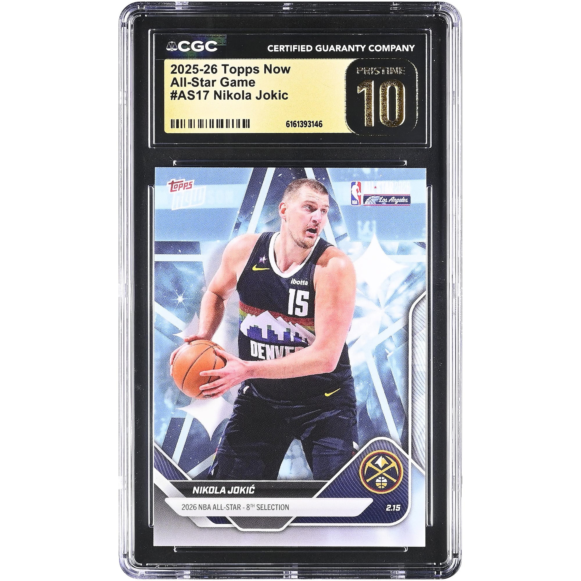 Nikola Jokić Denver Nuggets 2025-26 Topps Now All-Star Game #AS17 CGC Authenticated PRISTINE 10 Card