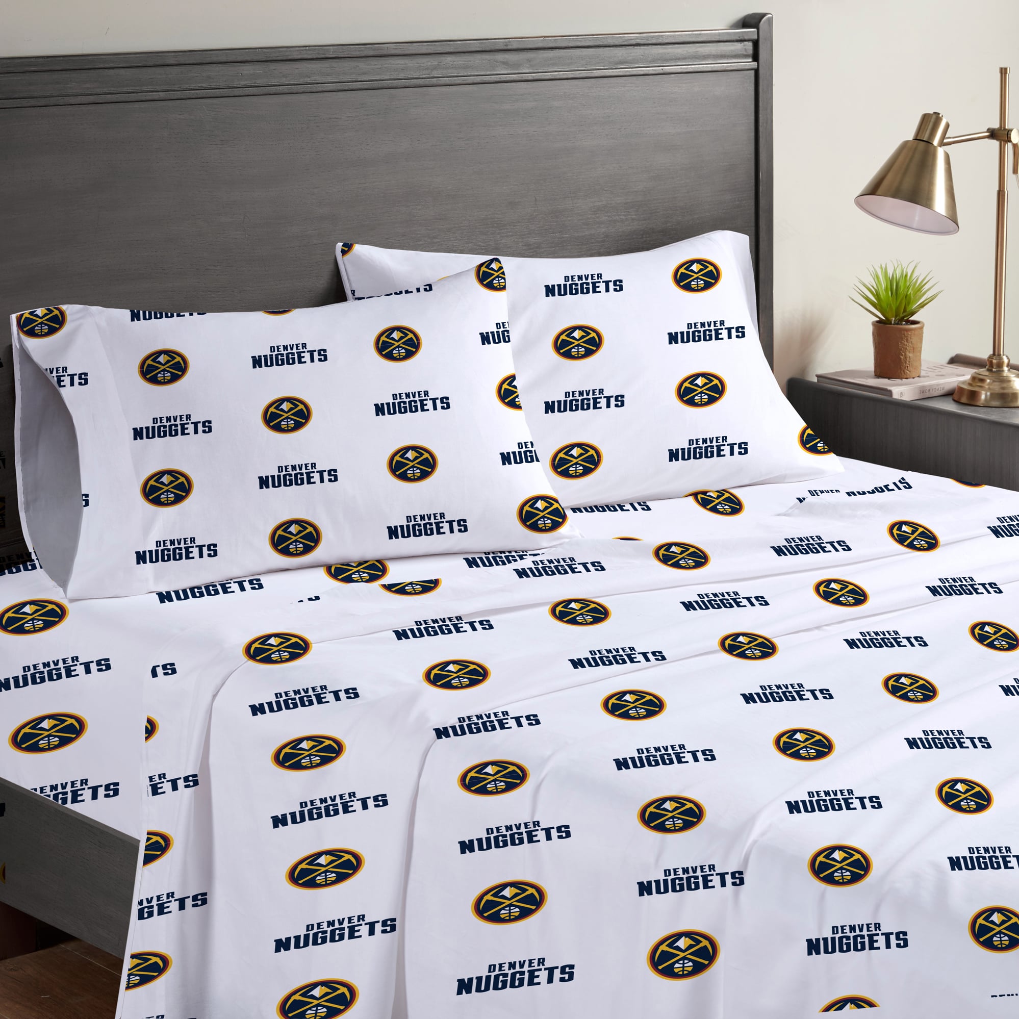 Ensemble de draps quatre pièces Pegasus Denver Nuggets pour lit queen