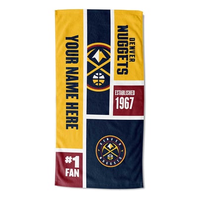 Denver Nuggets The Northwest Group 30'' x 60'' Colorblock Personalized Beach Towel