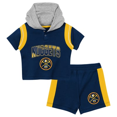 Denver Nuggets Outerstuff Toddler Get Back Short Sleeve Hoodie & Shorts Two-Pack Set - Navy