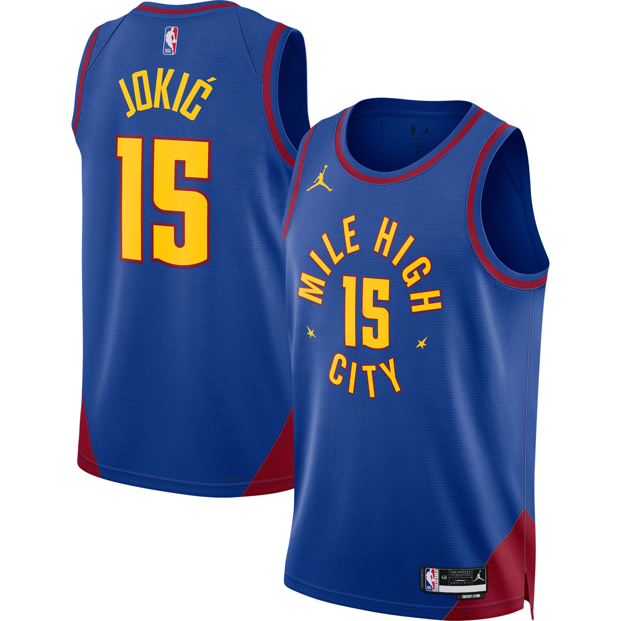 Maillot Swingman unisexe Jordan Brand Nikola Jokić bleu Denver Nuggets - Édition Statement