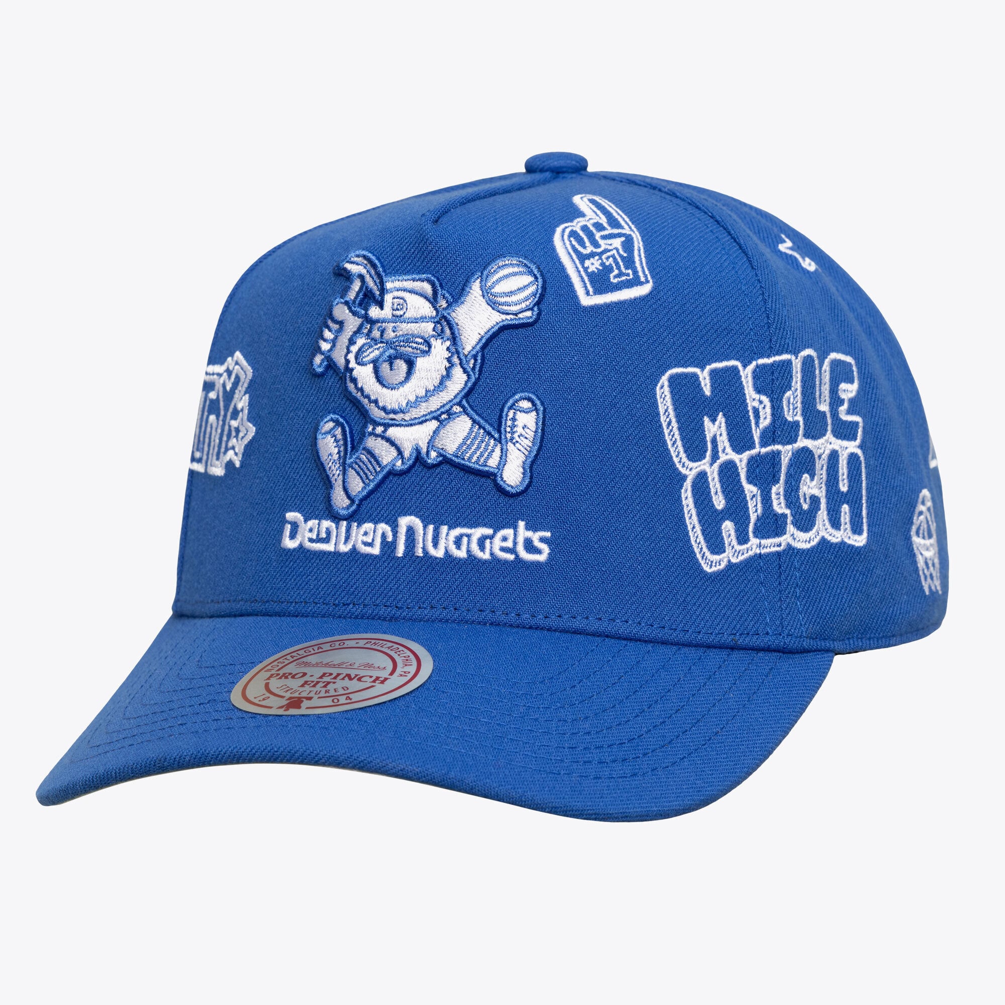Casquette unisexe Mitchell & Ness bleue Denver Nuggets Hardwood Classics Downtown Doodle Pro