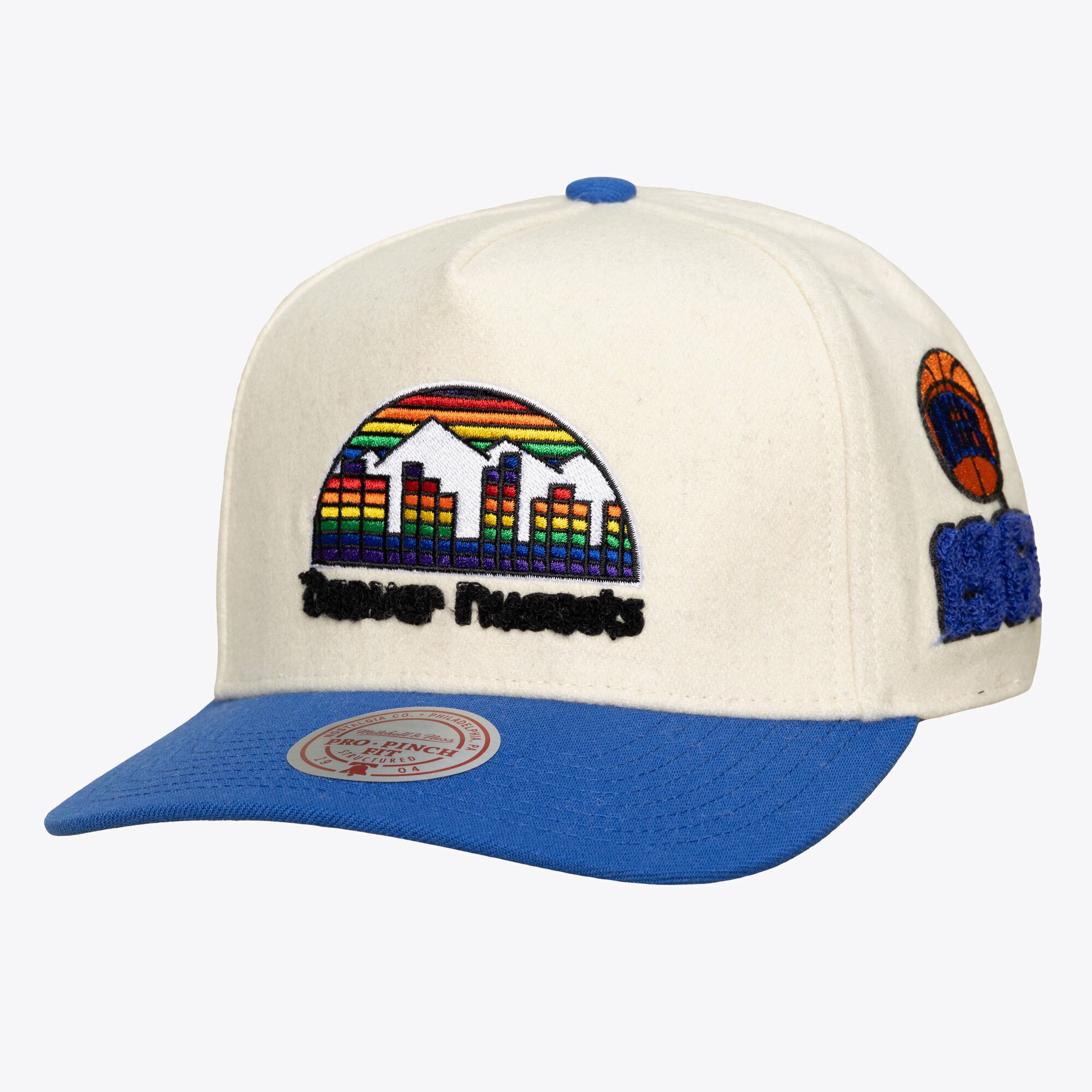 Casquette unisexe Mitchell & Ness crème Denver Nuggets Team Pro ajustable