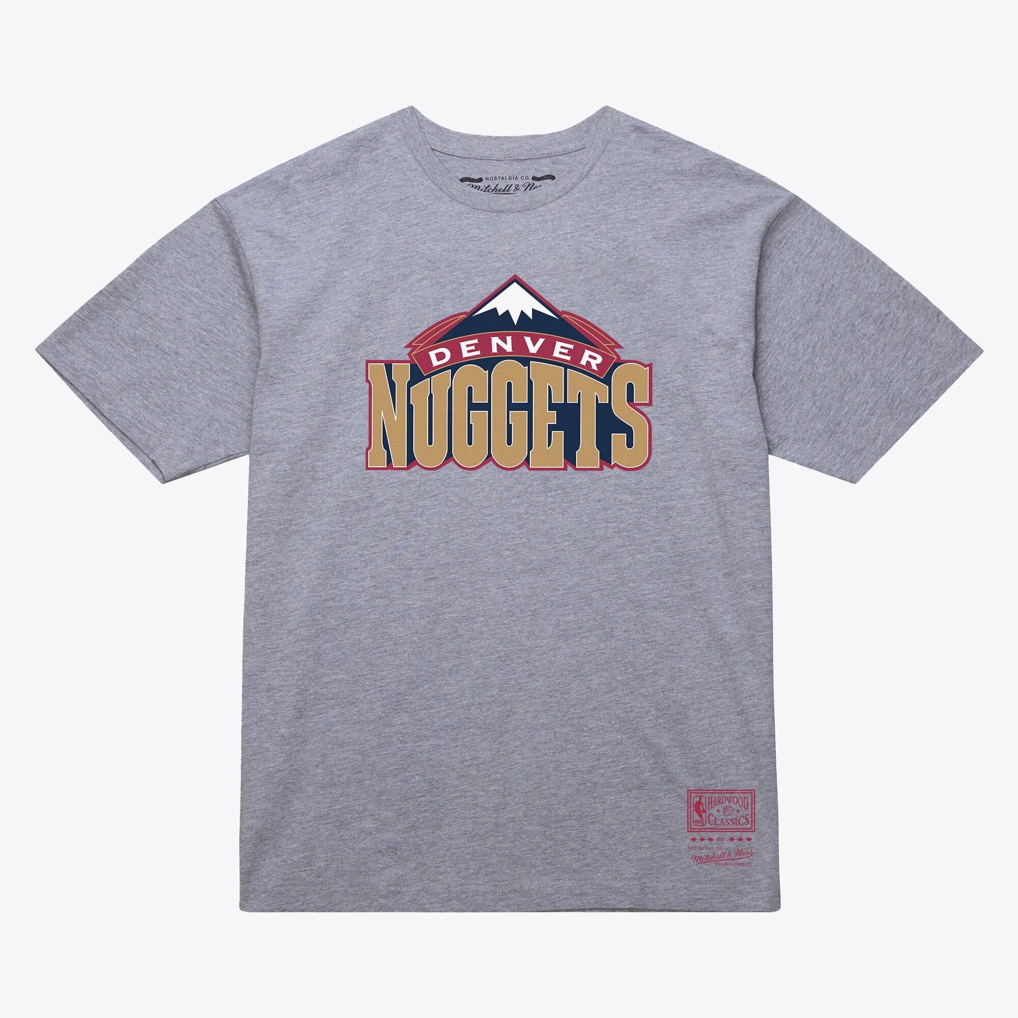 T-shirt unisexe Mitchell & Ness Heather Gray Denver Nuggets Hardwood Classics Arch