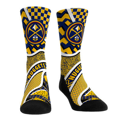  Denver Nuggets Rock Em Unisex Ball Pattern Crew Socks - Yellow