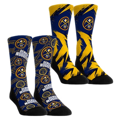  Denver Nuggets Rock Em Unisex Game Day 2-Pack Crew Socks - Yellow