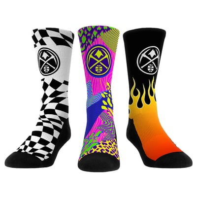  Denver Nuggets Rock Em Unisex Team Vibes Three-Pack Crew Socks Set - Yellow
