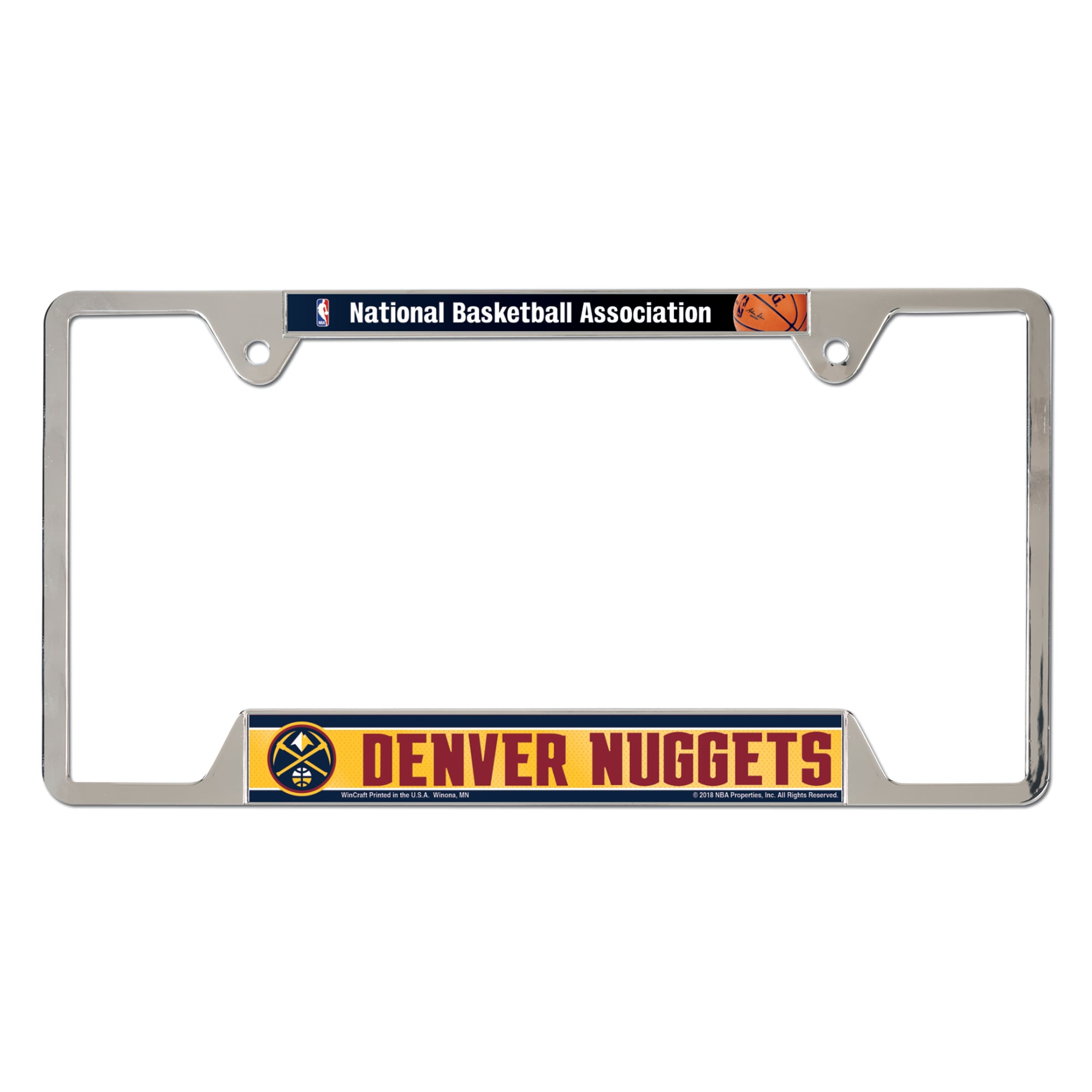 WinCraft  Denver Nuggets Chrome Plated Metal License Plate Frame