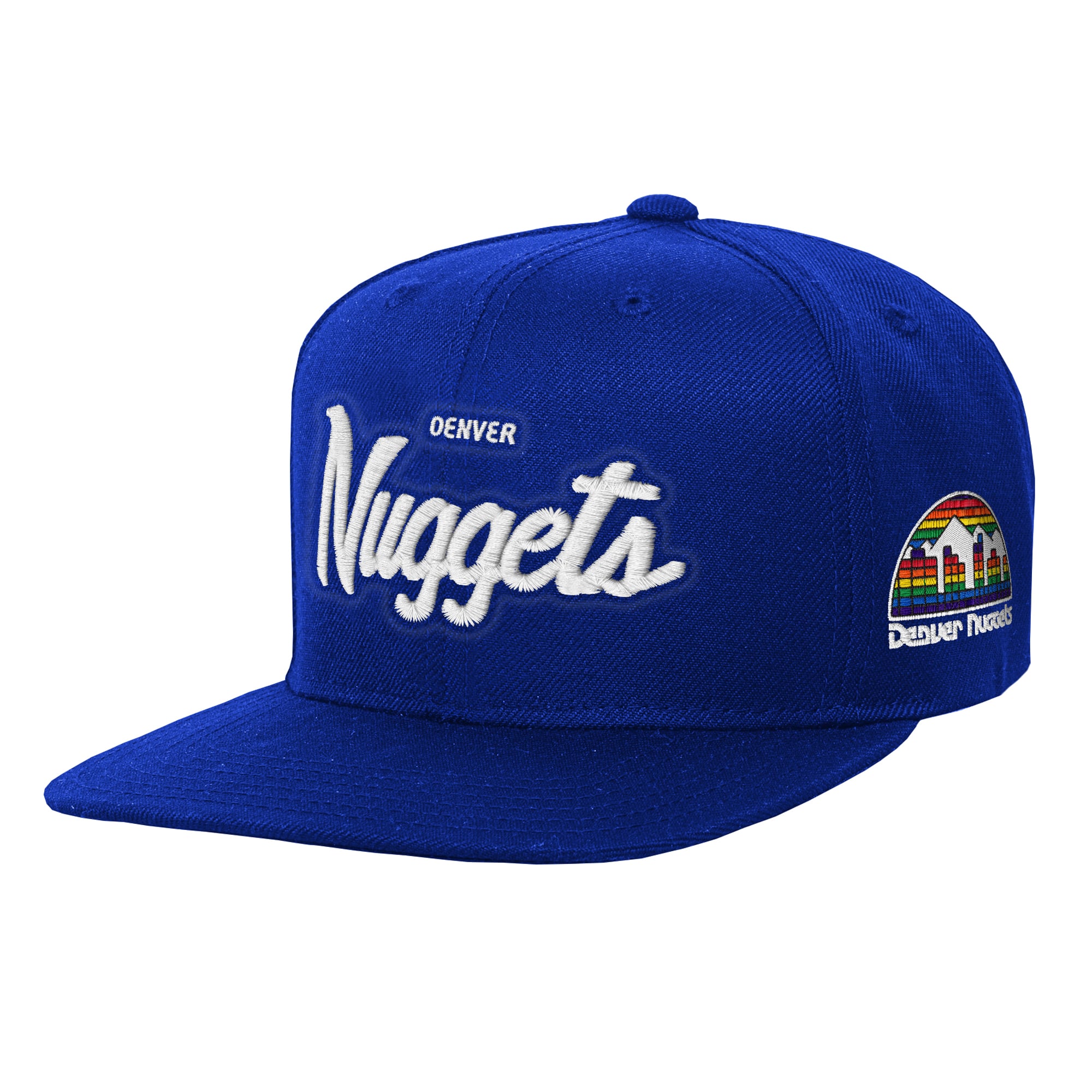 Casquette Mitchell & Ness bleue pour enfant, modèle entraîneur-chef des Denver Nuggets.