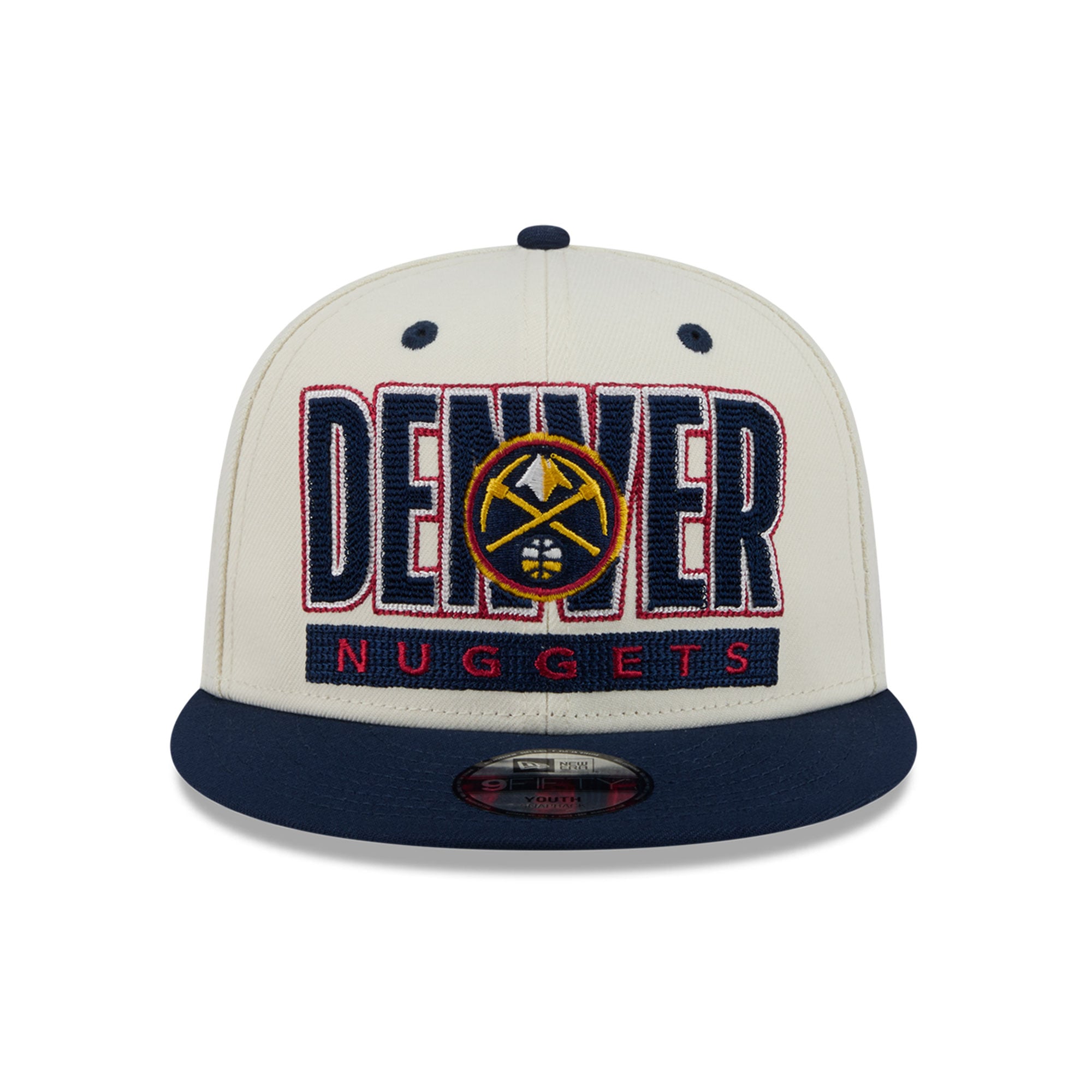 Casquette snapback New Era Classic 9FIFTY crème/marine pour jeunes Denver Nuggets