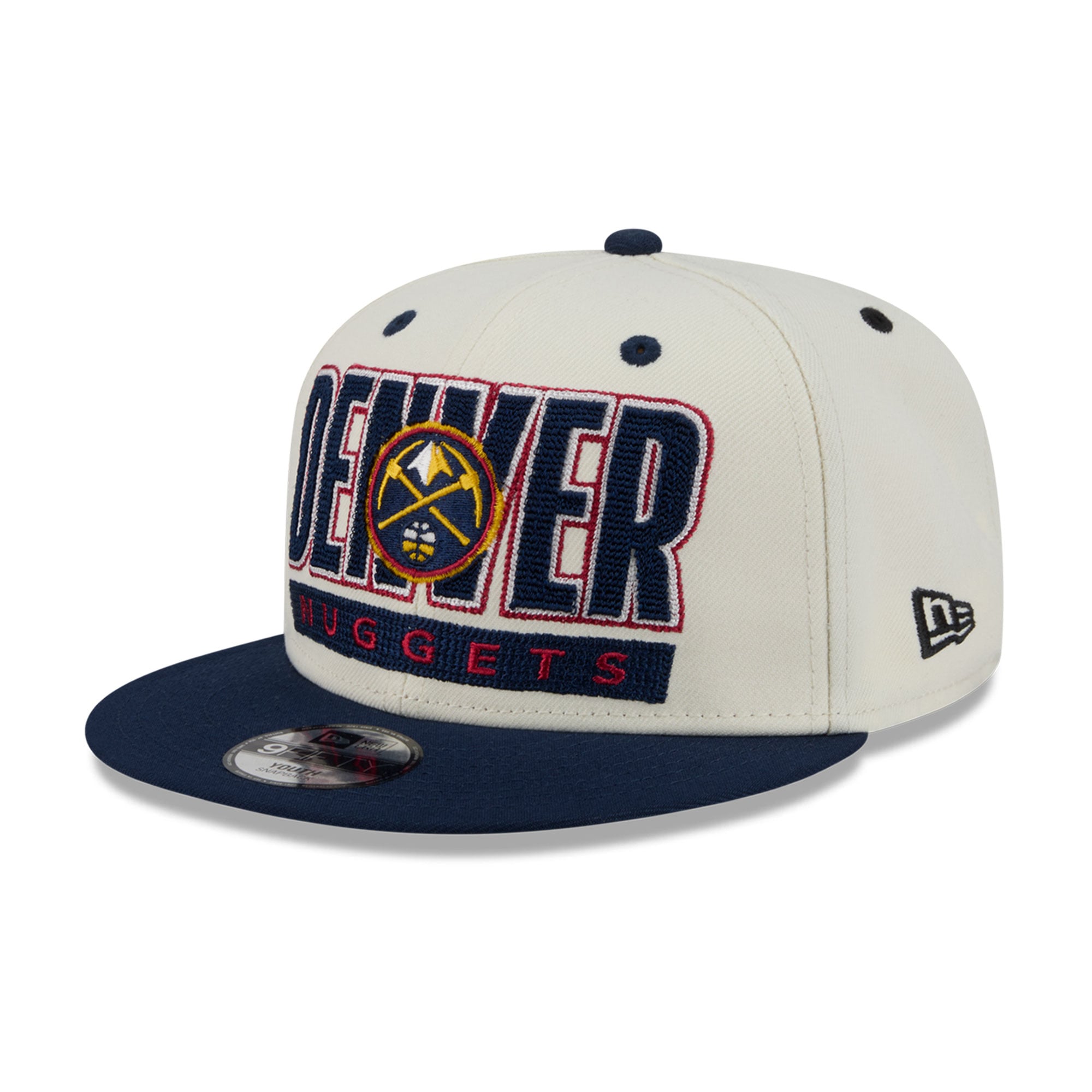 Casquette snapback New Era Classic 9FIFTY crème/marine pour jeunes Denver Nuggets