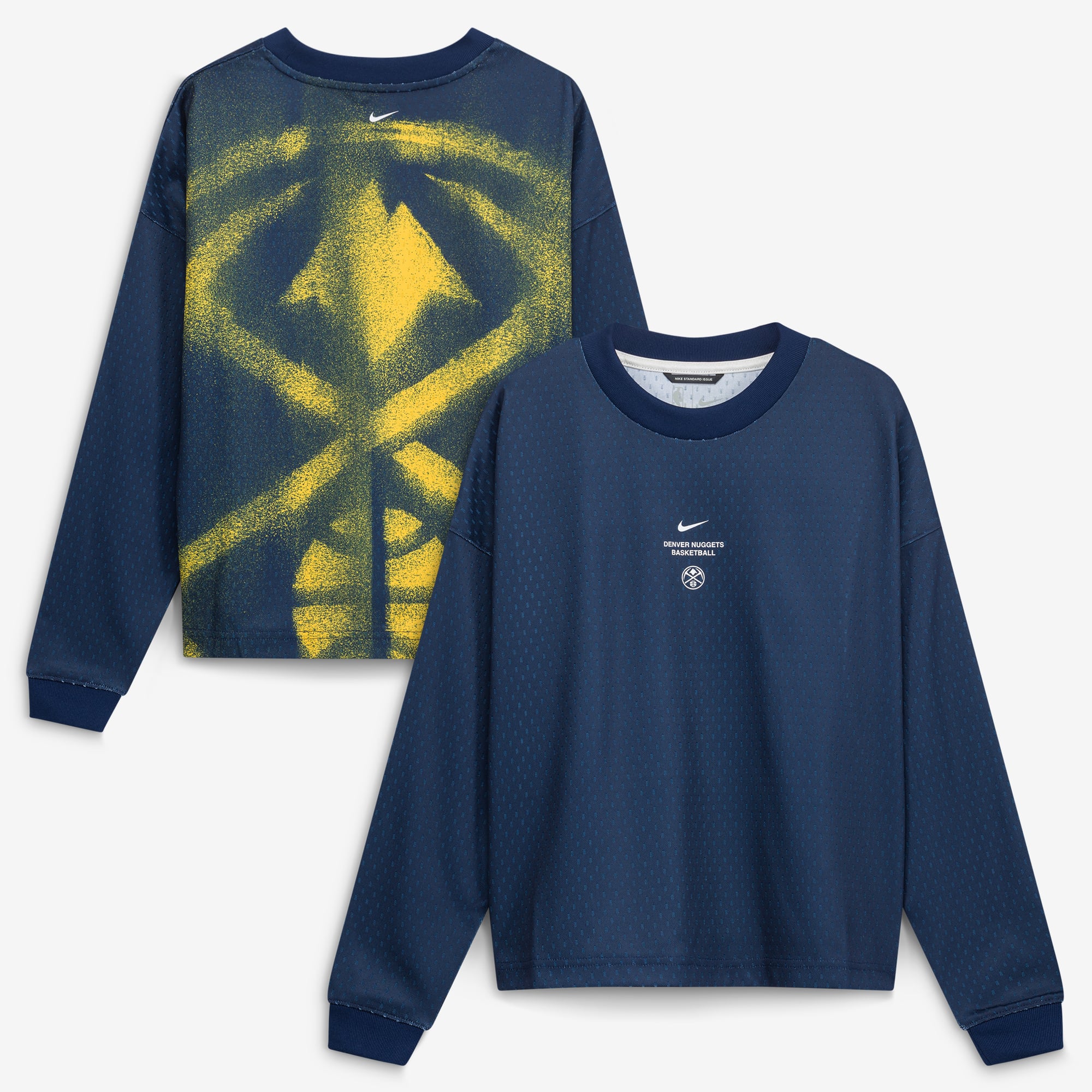 Youth Nike  Navy Denver Nuggets 2026 Standard Issue Pre-Game Performance Long Sleeve T-Shirt