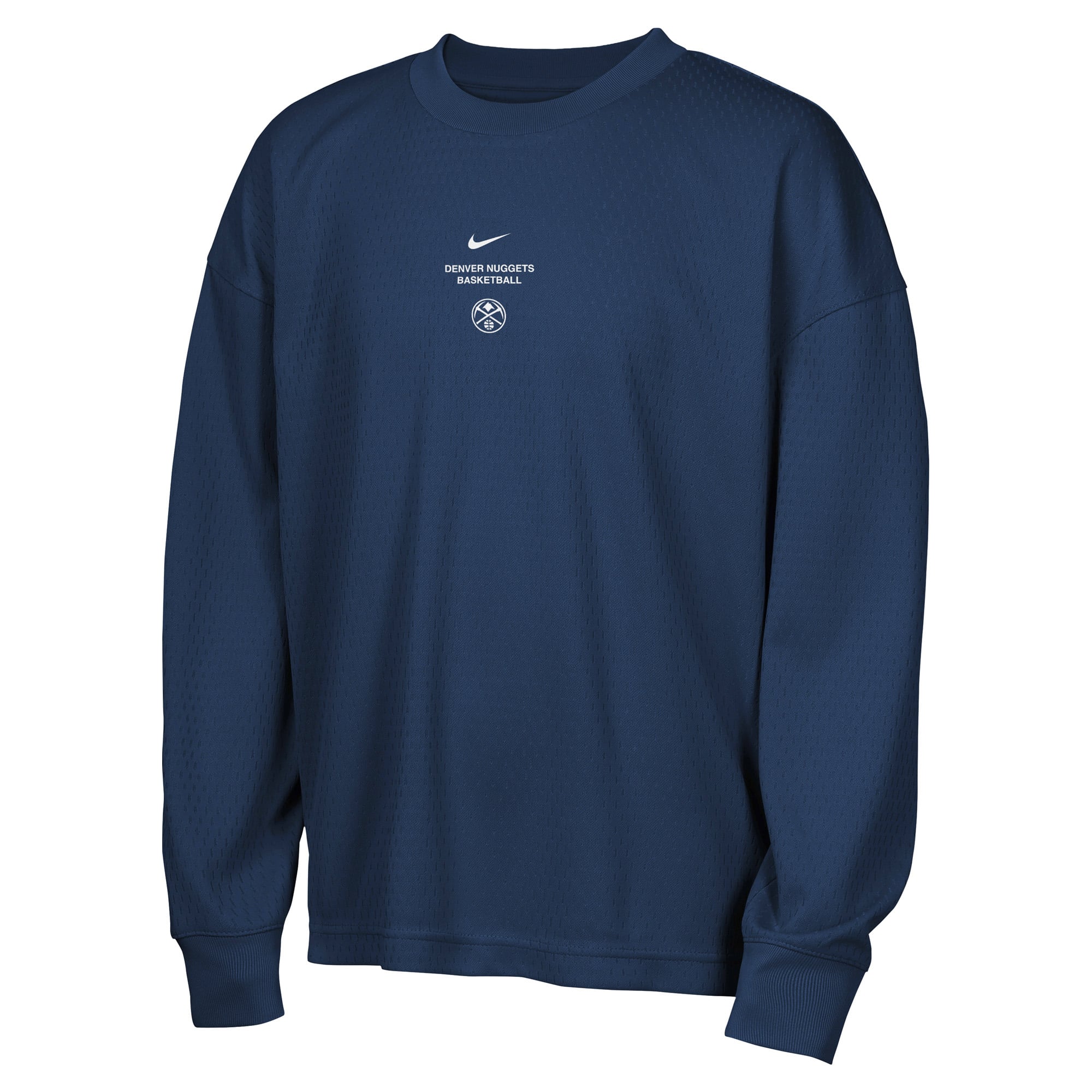Youth Nike  Navy Denver Nuggets 2026 Standard Issue Pre-Game Performance Long Sleeve T-Shirt