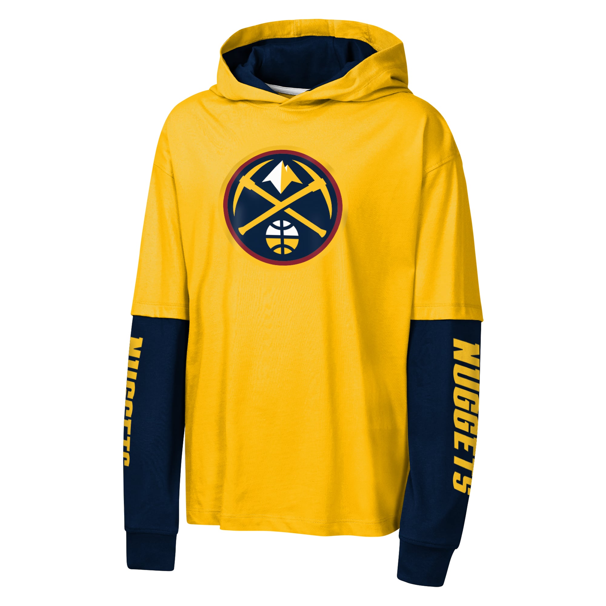 T-shirt à capuche surdimensionné en faux nickel 2fer de Youth Outerstuff Gold Denver Nuggets