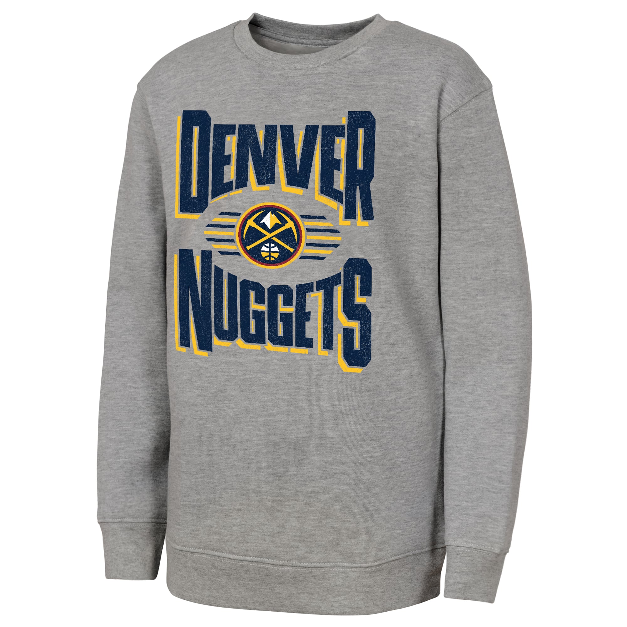 Youth Outerstuff Gray Denver Nuggets Jet Stream Sweatshirt