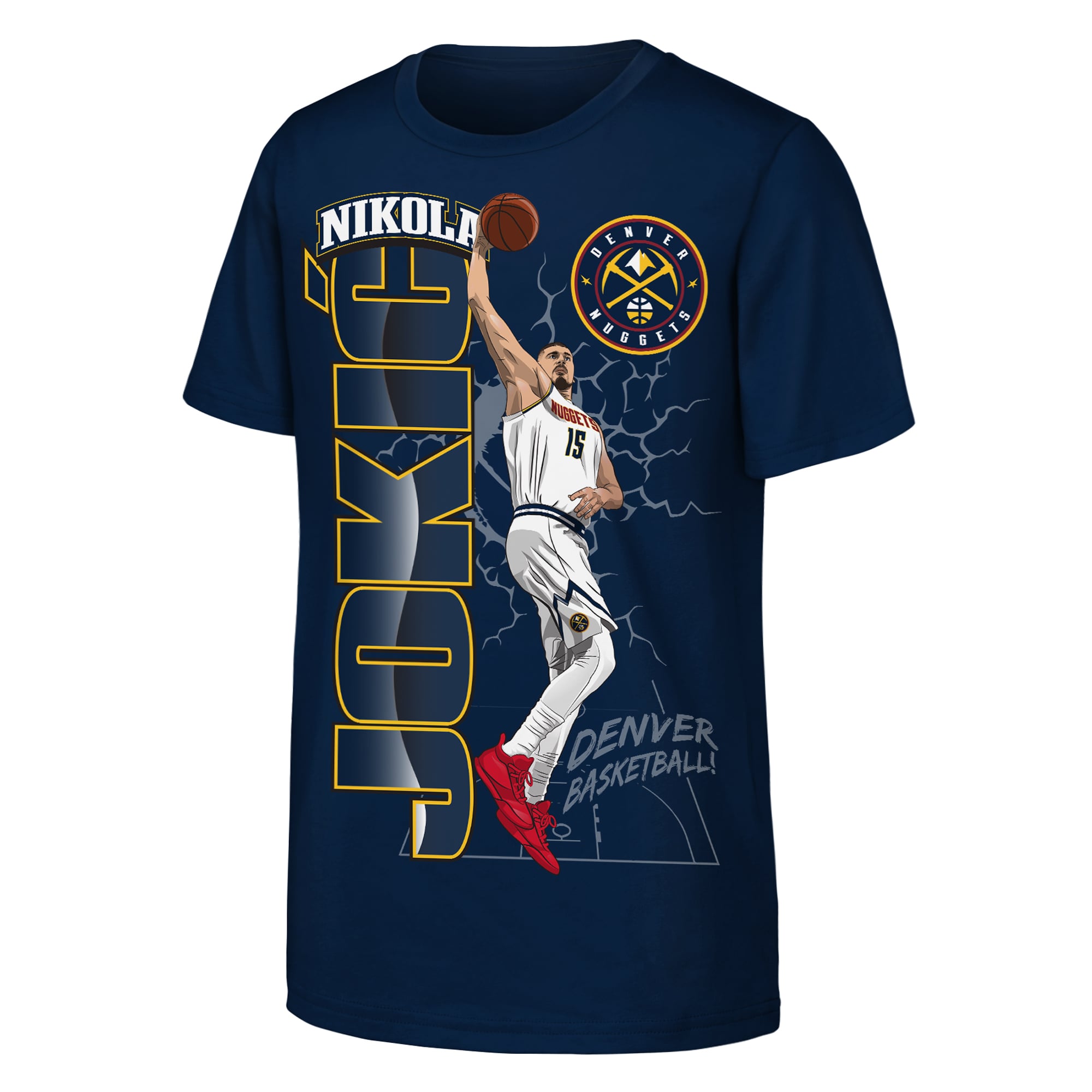 Youth Outerstuff Nikola Jokić Navy Denver Nuggets Height T-Shirt