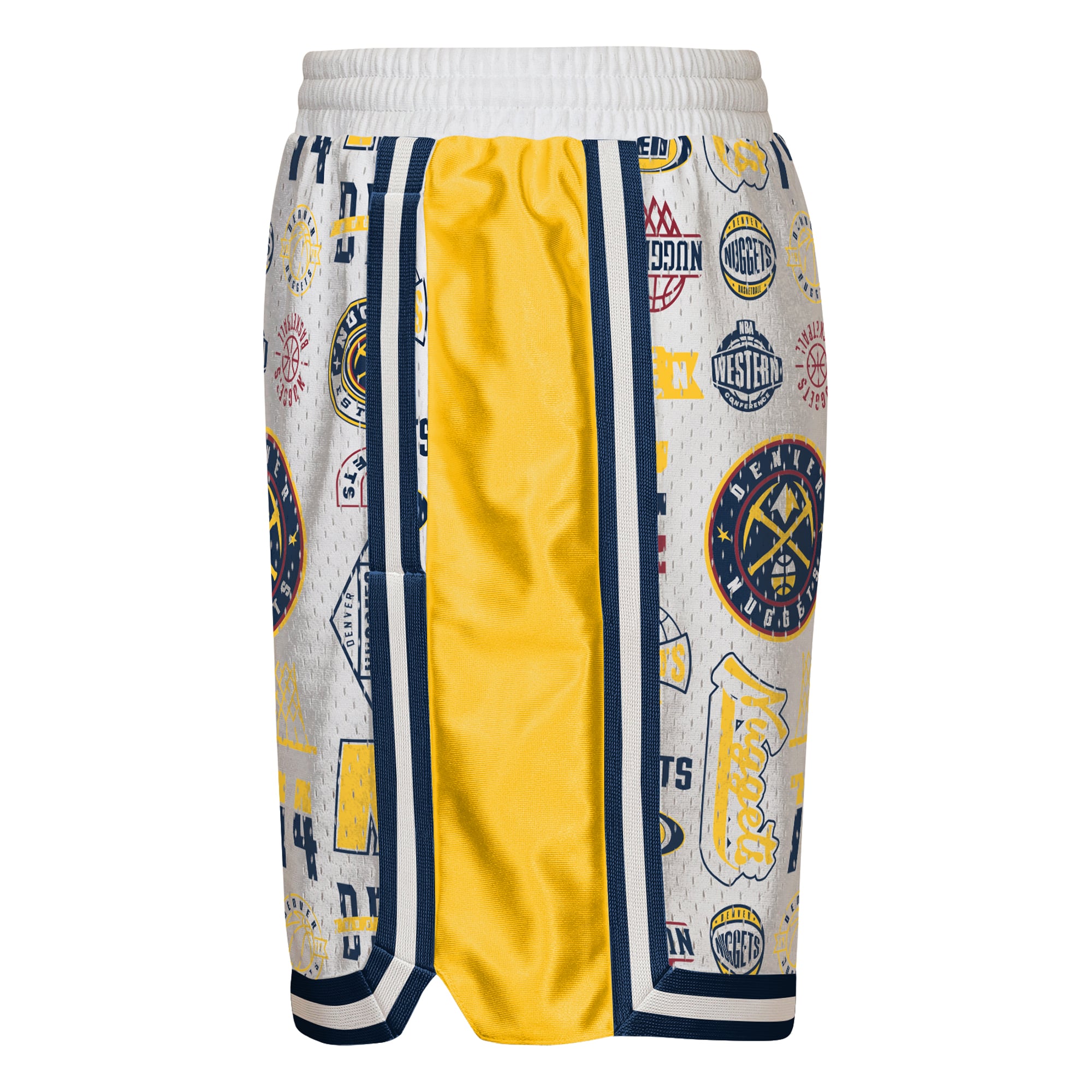 Short de basketball blanc Outerstuff pour jeunes Denver Nuggets Ball Hog Dazzle