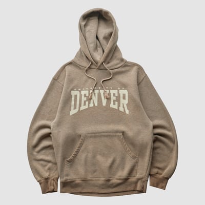 Denver Pioneers Jansport 2000s Hooded Pullover Sweatshirt - Tan - XS by Fanatics Real Vintage