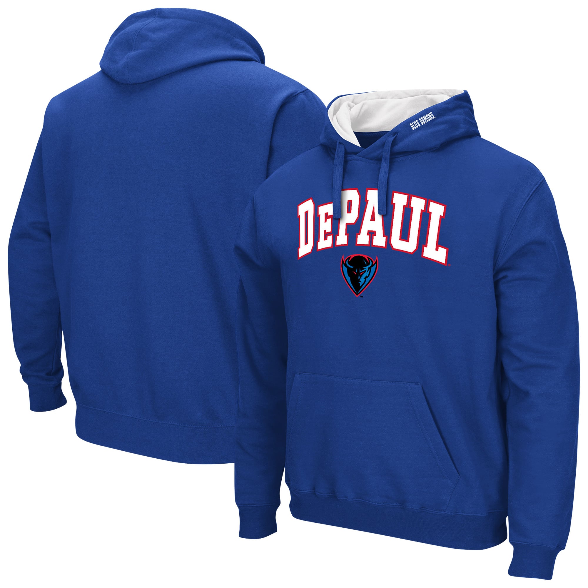 Sweat à capuche Colosseum Royal DePaul Blue Demons Arch & Logo 3.0 pour homme