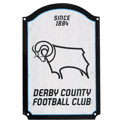 Derby County Distressed Retro Logo Sign - 300x200mm