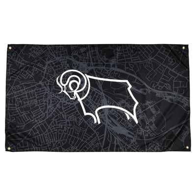 Derby County Flag - 5ft X 3ft - Black