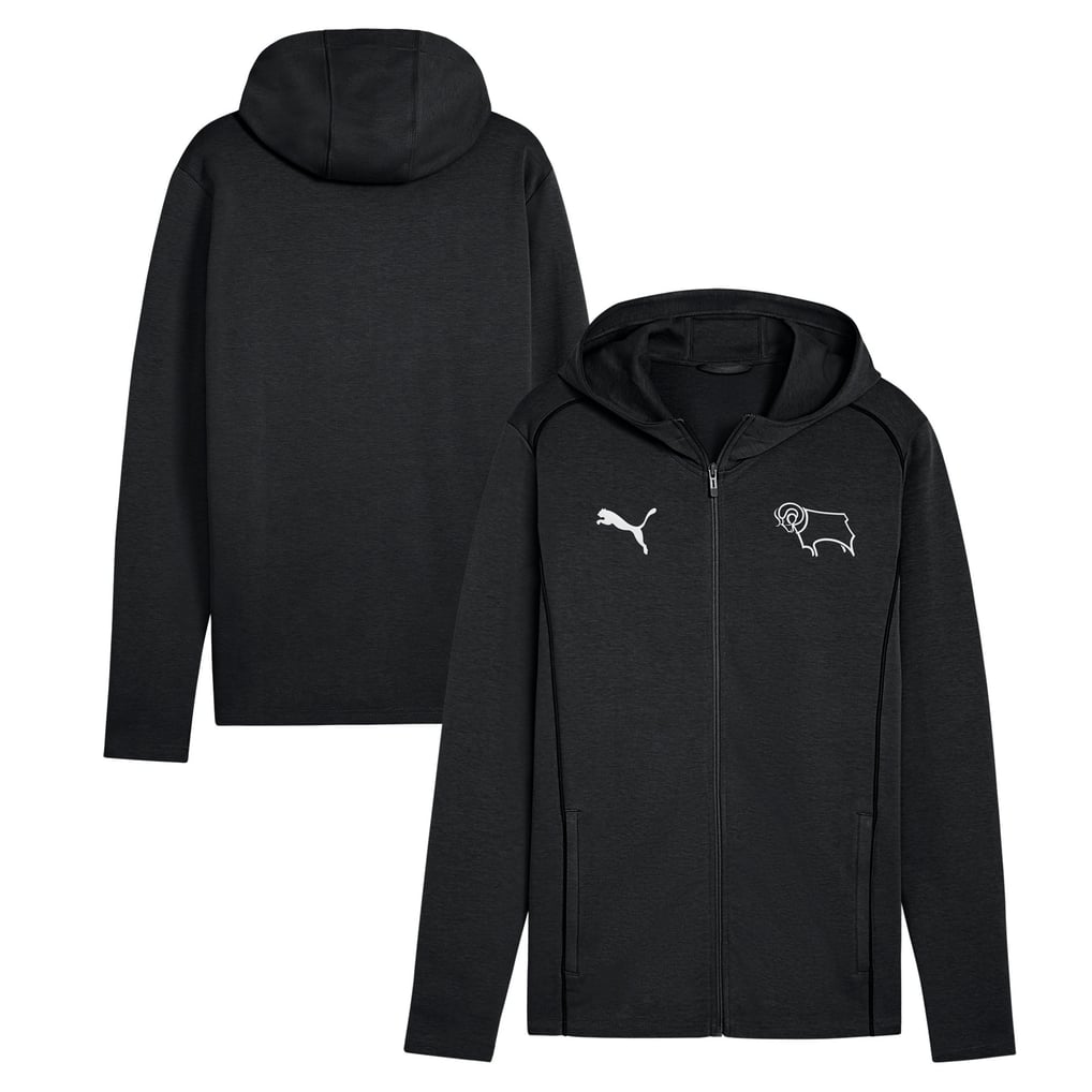 Derby County Puma Casuals フード付きジャケット - ブラック