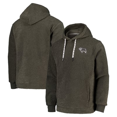 Derby County Sherpa Oversized Hoodie - Grey - Mens
