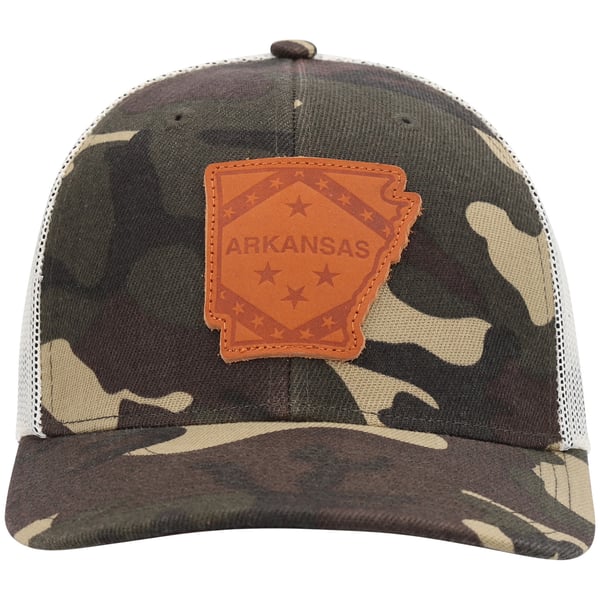 Arkansas Local Crowns Icon Woodland State Patch Trucker 