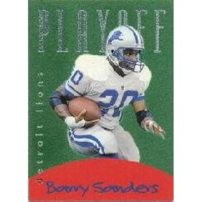 1996 Playoff Felt #1C Barry Sanders Green