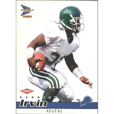 1999 Pacific Prisms Premiere Date #51 Sedrick Irvin