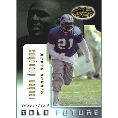 2000 Leaf Certified Gold Future Mirror Black #CGF25 Reuben Droughns