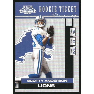 2001 Playoff Contenders Championship Ticket #196 Scotty Anderson