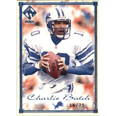 2001 Private Stock Blue Framed #33 Charlie Batch