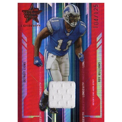 2005 Leaf Rookies and Stars Longevity Materials Ruby #34 Roy Williams WR/125