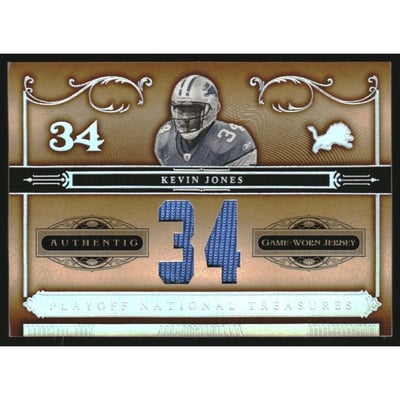 2006 Playoff National Treasures Material Jersey Numbers #20 Kevin Jones/34