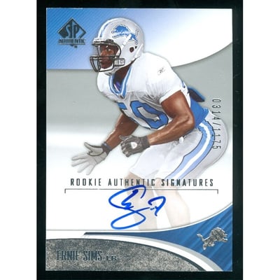 2006 SP Authentic #198 Ernie Sims AU RC