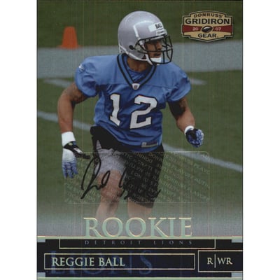 2007 Donruss Gridiron Gear Autographs Gold Holofoil #176 Reggie Ball/250