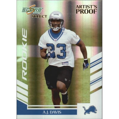 2007 Select Artist's Proof #298 A.J. Davis