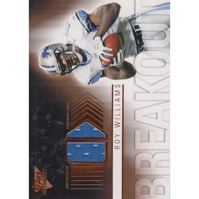 2007 Topps Performance Breakout Relics Bronze #BRRW Roy Williams WR