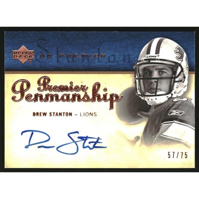 2007 Upper Deck Premier Penmanship Autographs Bronze #PPDS Drew Stanton/75