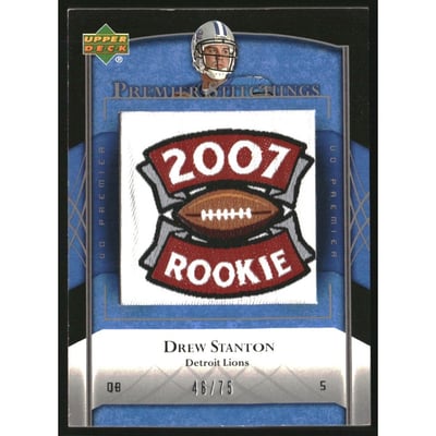 2007 Upper Deck Premier Stitchings Variation #PS10 Drew Stanton 07R