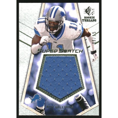 2008 SP Rookie Threads Super Swatch 15 #SSRY Roy Williams WR