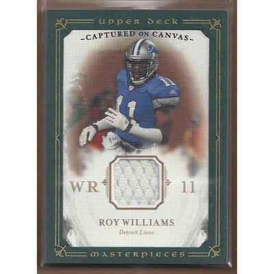 2008 UD Masterpieces Captured on Canvas Jerseys #CC29 Roy Williams WR